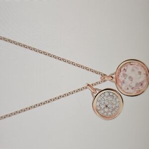 Swarovski Crystal Tahlia Double Pendant and earrings ROSE GOLD